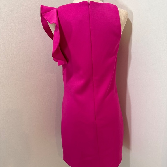Vince Camuto Hot Pink Fuchsia Sleeveless Dress with Ruffle - Picture 2 of 3